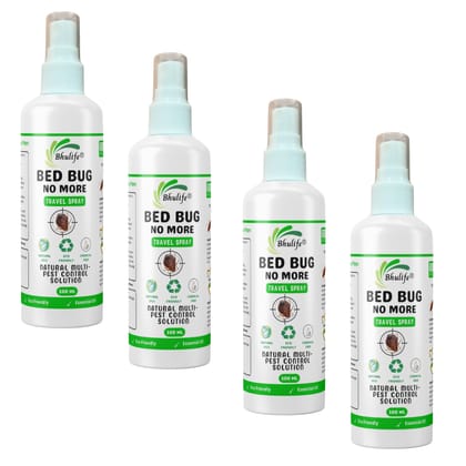 Bhulife Natural Bedbug Killer Spray | Bug No More Spray | 100% Organic Ingredients 100 ML (Pack Of 4)