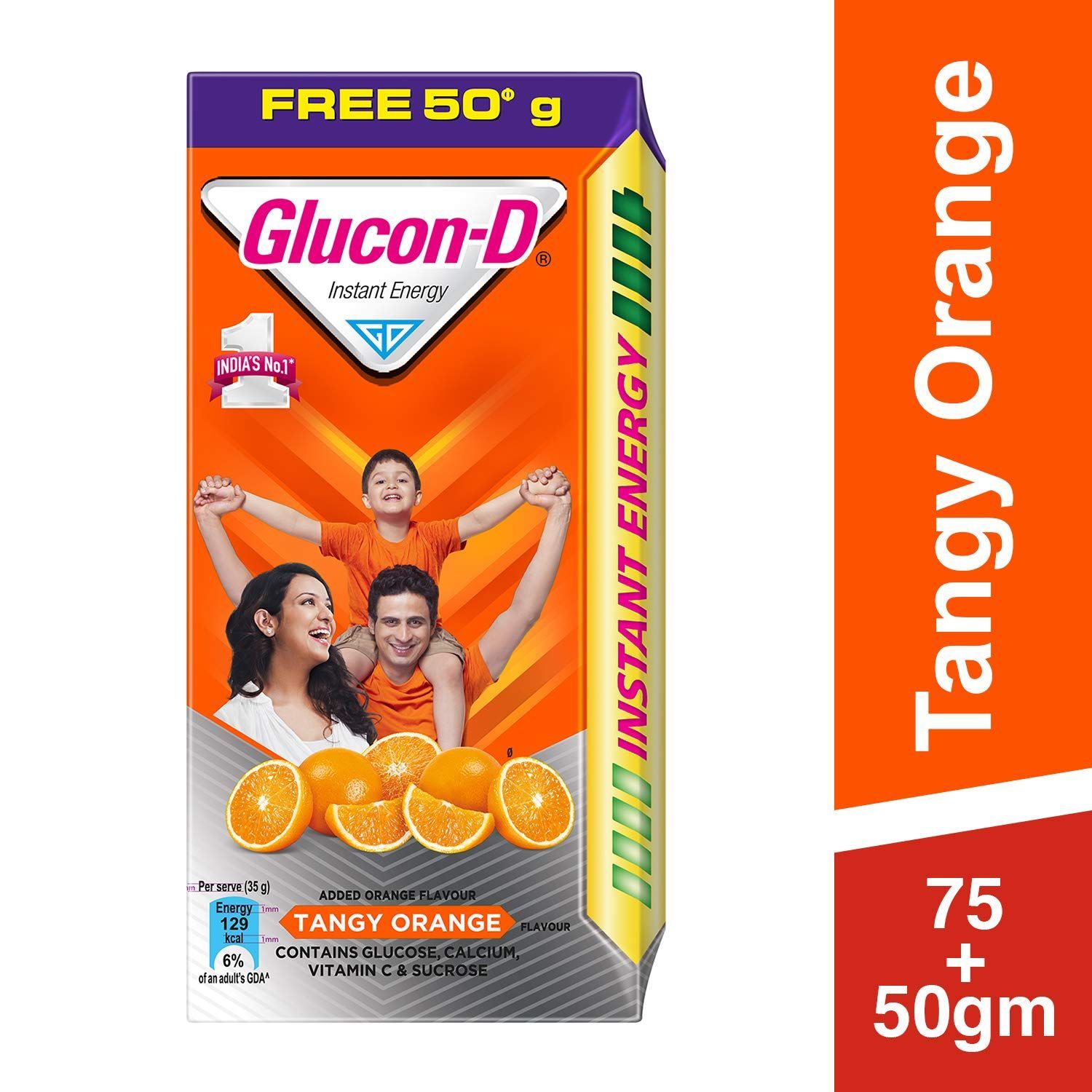 Glucon-D Tangy orange Flavour 75g+50g