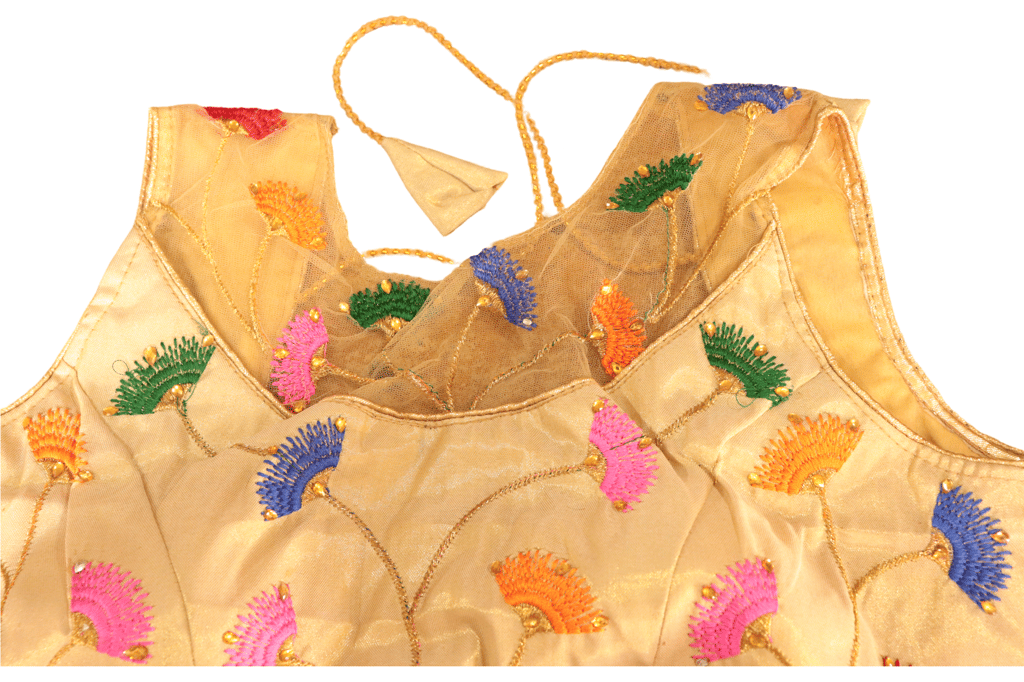  Buy Online Cream Color Embroidery Work Blouse With Multicolor Thread Work At Reasonable Price