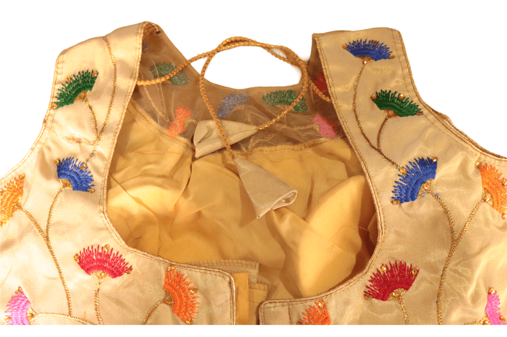  Buy Online Cream Color Embroidery Work Blouse With Multicolor Thread Work At Reasonable Price