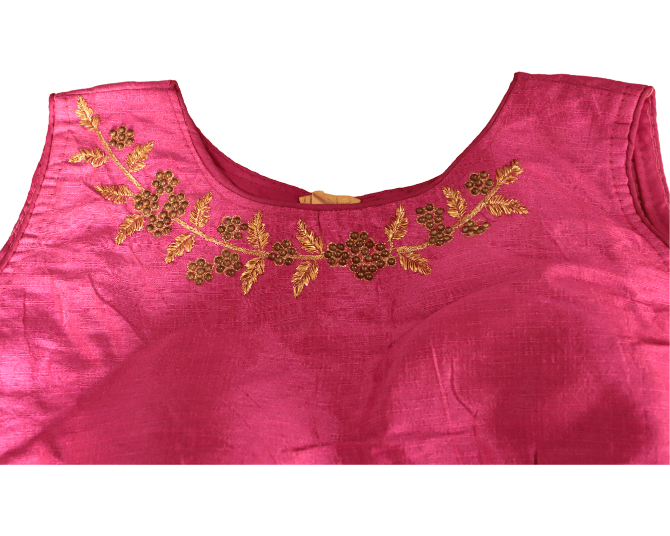 Rani Pink Hand Embroidered Readymade Saree Blouse
