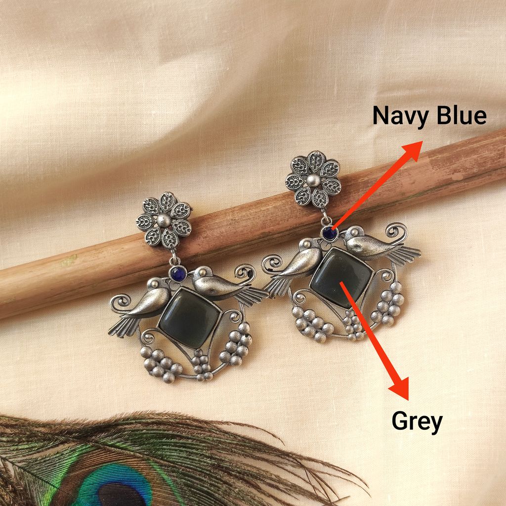 Exclusive Women New Silver Look Alike Oxidised Chandbali Earrings For Women Ethnic Fashion 2025 