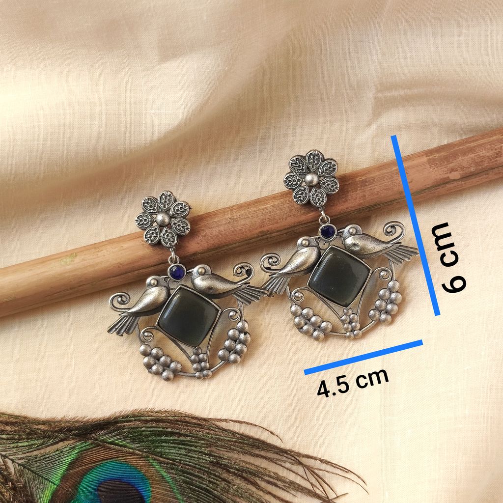 Exclusive Women New Silver Look Alike Oxidised Chandbali Earrings For Women Ethnic Fashion 2025 