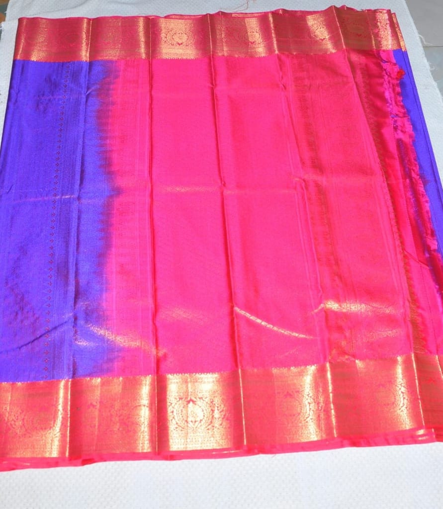  Pure Handloom Kanchipuram Silk Saree With Blouse Piece