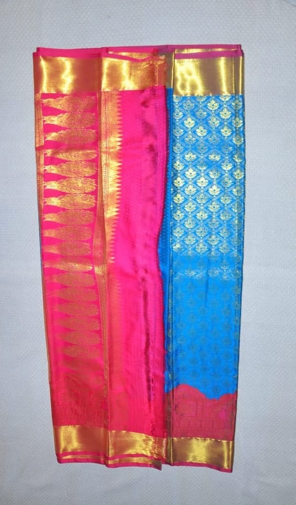  Pure Handloom Kanchipuram Silk Saree With Blouse Piece