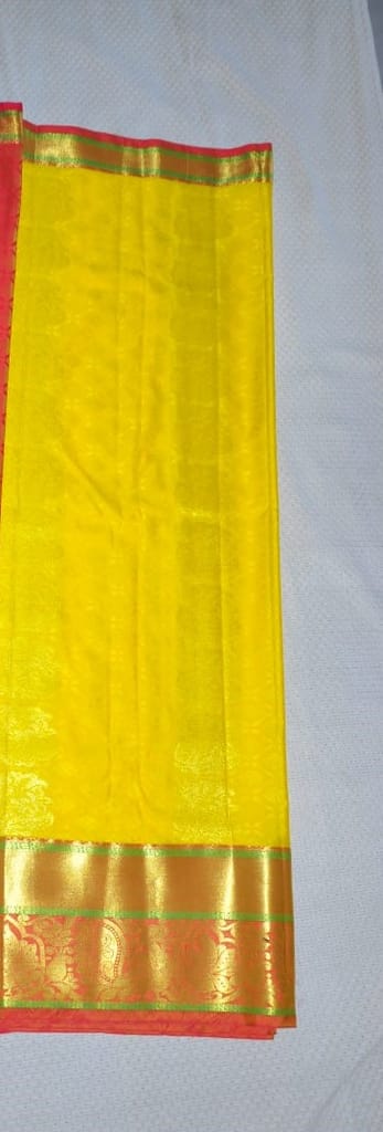 Yellow Saree With Red Border