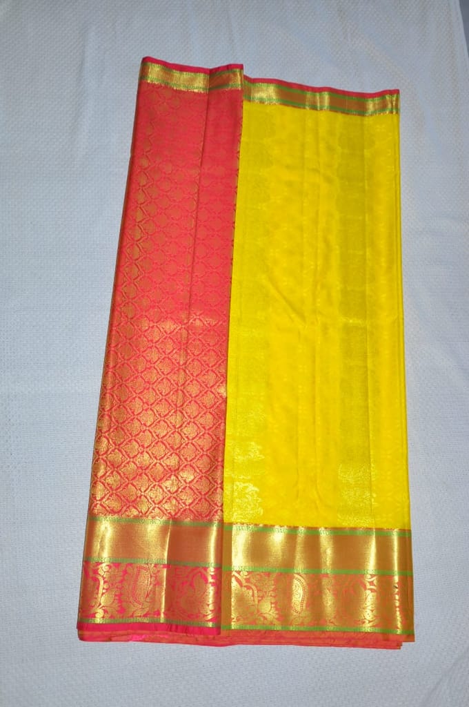 Yellow Saree With Red Border