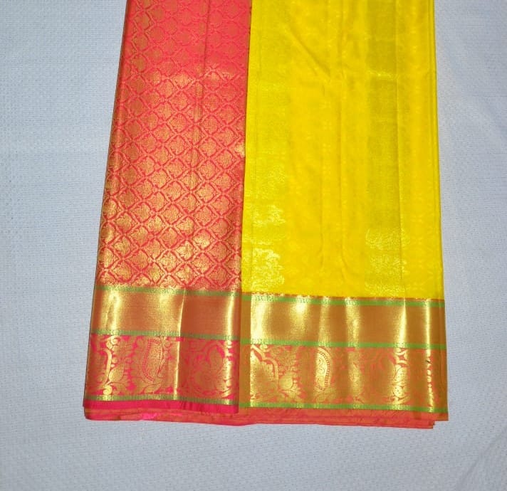 Yellow Saree With Red Border