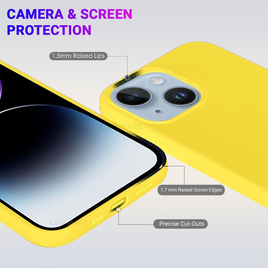 LIRAMARK Liquid Silicone Soft Back Cover Case for Apple iPhone 14 Plus (6.7 inch)