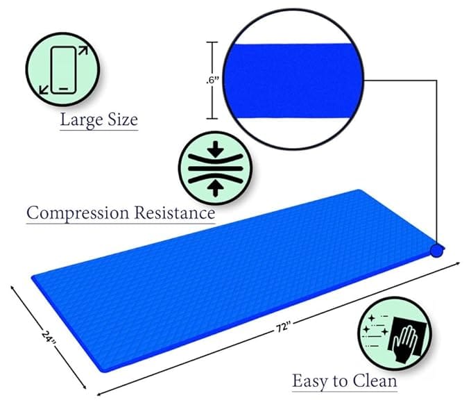 Extra Thick TPE Yoga Mat with Carrying Strap, Eco Friendly Non Slip Exercise Mat for Pilates