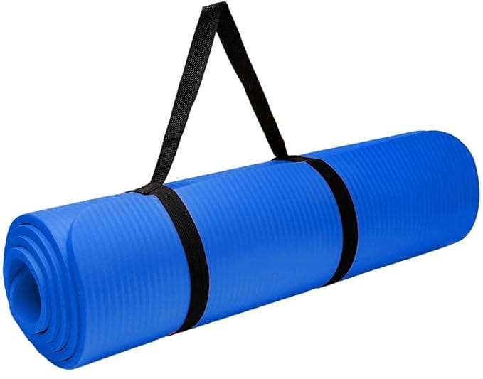 Extra Thick TPE Yoga Mat with Carrying Strap, Eco Friendly Non Slip Exercise Mat for Pilates