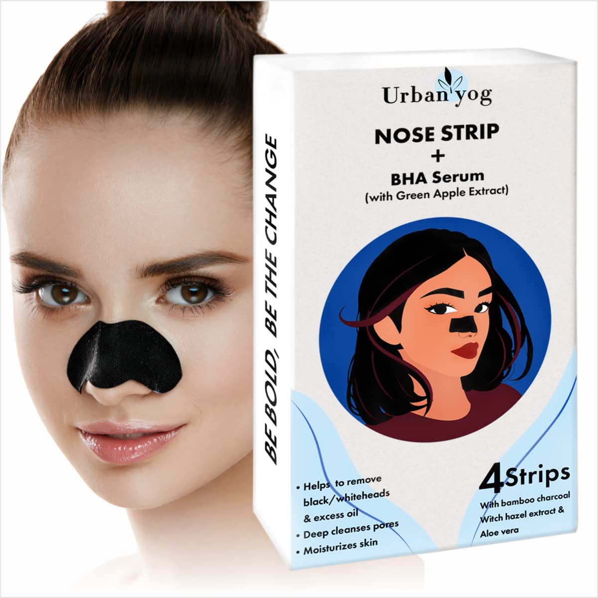 Urban Yog - Nose Strips + BHA Serum (Set of 4 Strips)