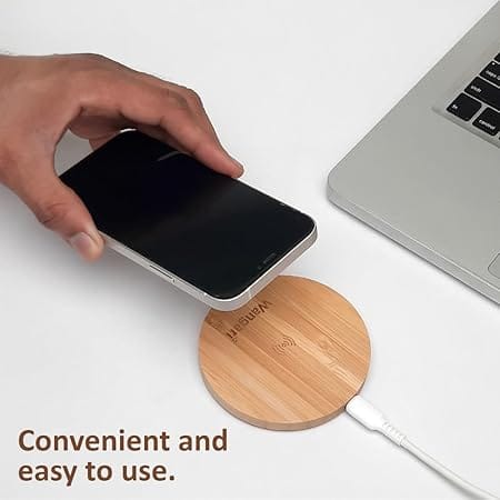 Wangari Olive 15W Round Wireless Bamboo Charger
