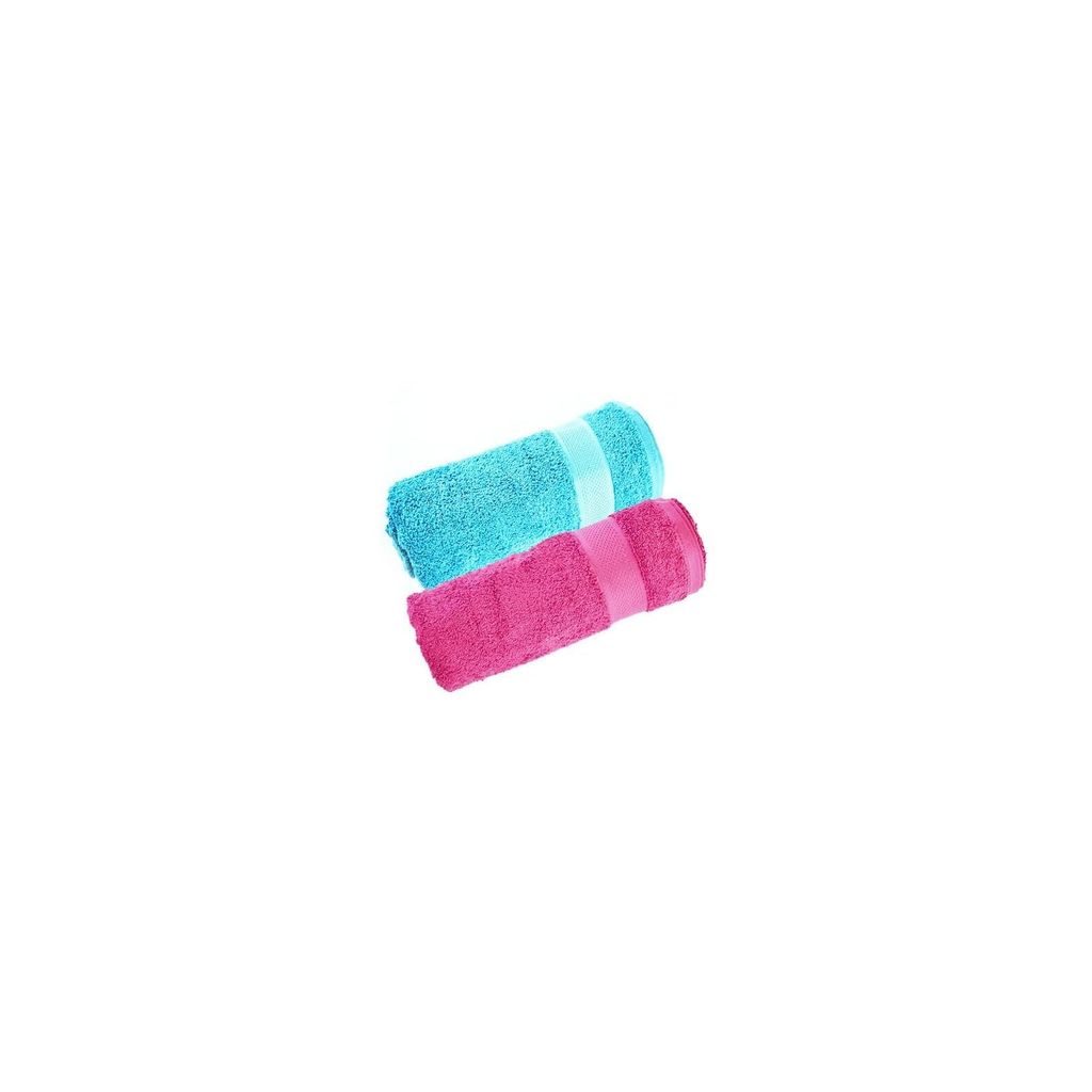 Super Soft Full Size Towels, Set of 2, Aqua and Pink