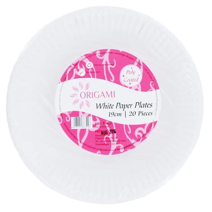 Origami Plates Plain, 19 Cm, 20 Pcs, Assorted
