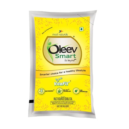 Oleev Smart Oil, Fortified With Vit A, D, E And K, 1L Pouch