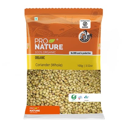 Pro Nature, 100% Organic Coriander Whole, 100G