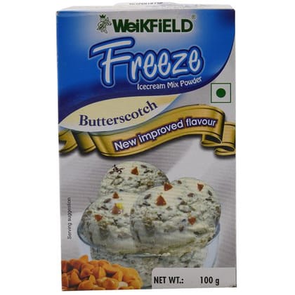 Weikfield Freeze Ice Cream Mix Powder, Butterscotch Flavour, 100% Vegetarian, 100 G Carton