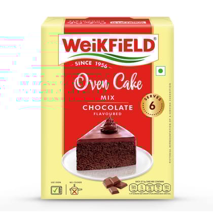 Weikfield Oven Cake Mix, Chocolate Flavor, Dry Mix, 100% Vegetarian, Makes Soft & Yummy Cake, 225 Gram Carton