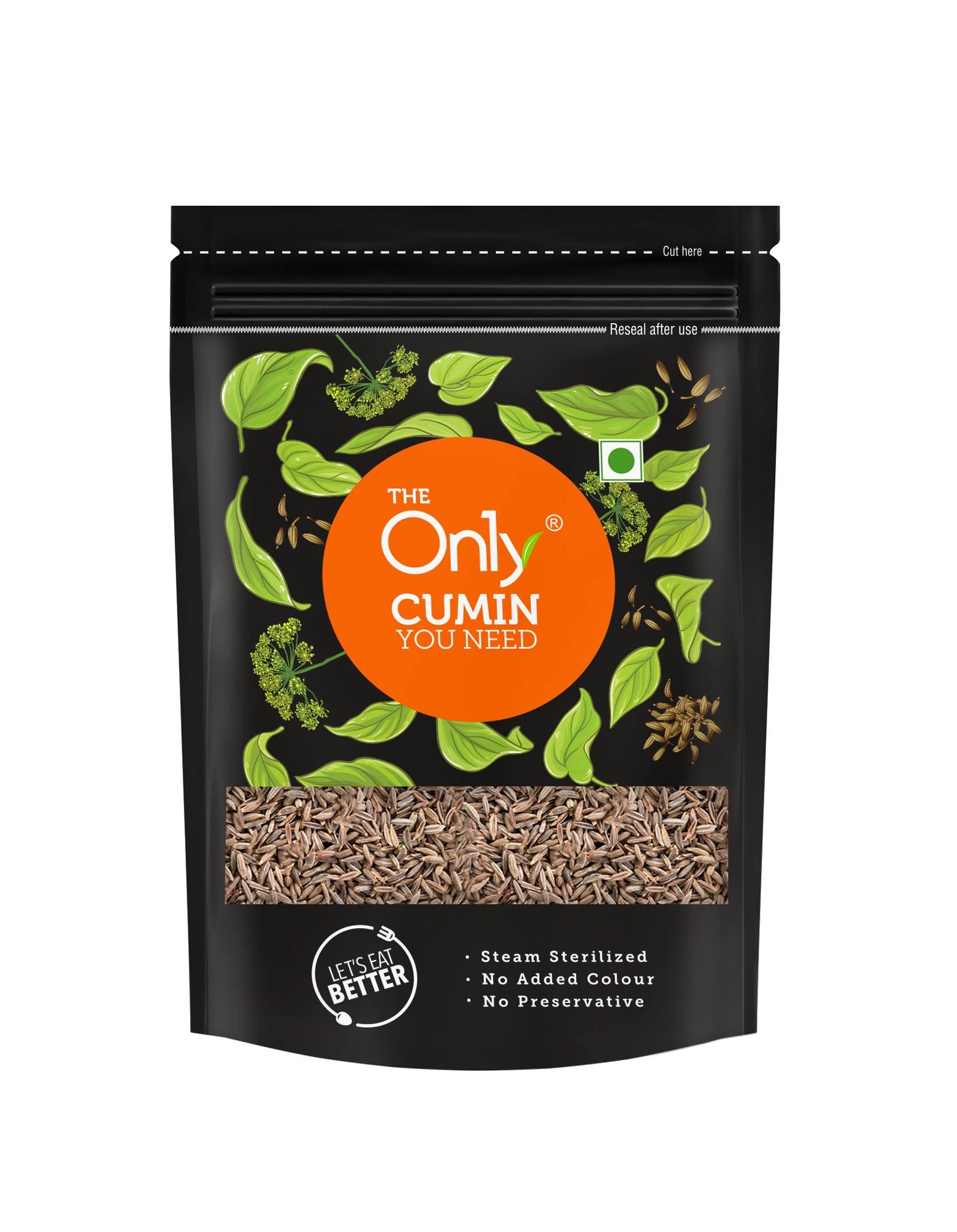 On1Y Whole Cumin Seeds, 85Gm, Sabut Jeera Spices, No Added Colour, No Preservatives