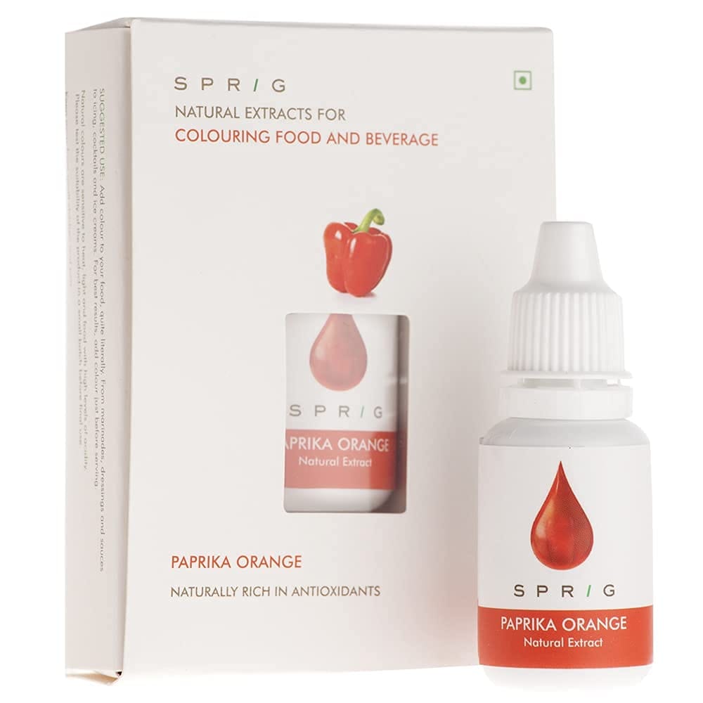 S P R I G S P R, G Natural Extracts For Colouring Food And Beverage, Paprika Extract, Orange, Red Colour, 15Ml
