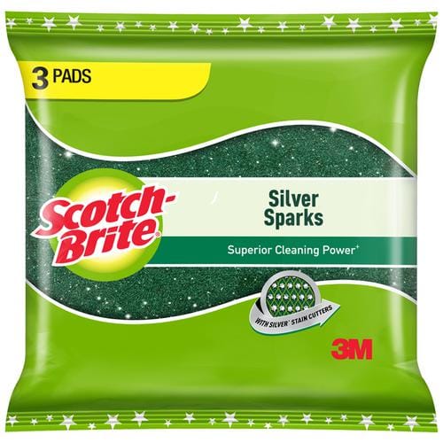 Scotch Brite Silver Sparks Scrub Pad Large, Pack Of 3