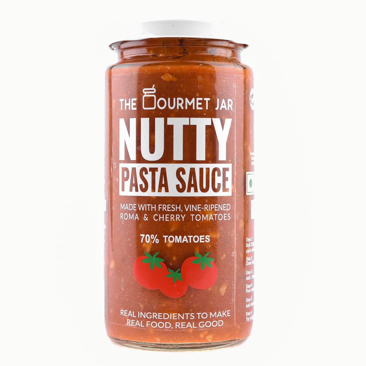 The Gourmet Jar Nutty Pasta Sauce, 390G Vegan Mixed Nuts Healthy And Delicious No Added Preservatives No Trans, Fat, Pack Of 1