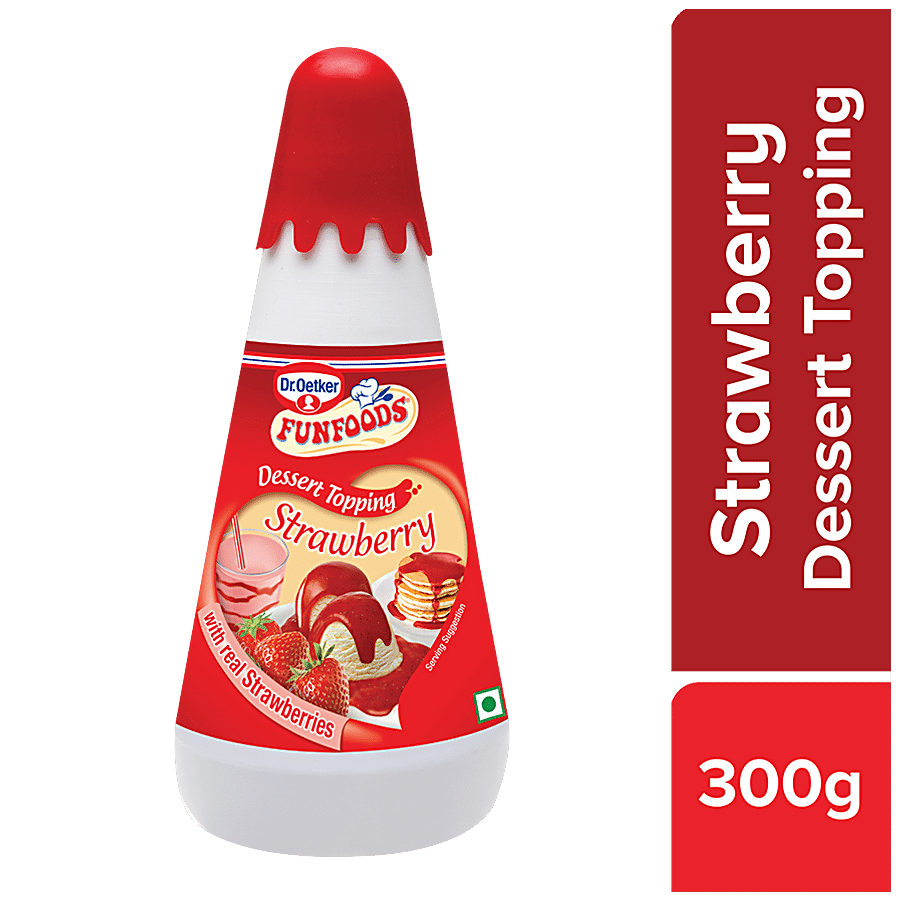 Dr. Oetker Dessert Topping, Strawberry, 300 G Pet