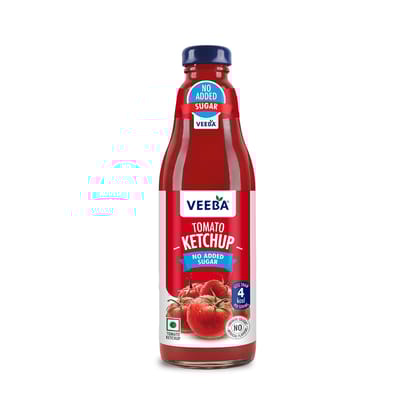 Veeba Tomato Ketchup No Added Sugar, 460Gram, Contains Non, Caloric Sweetener, No Artificial Flavours, No Synthetic Colours