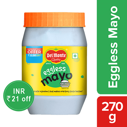Del Monte Eggless Mayo, Rich & Creamy Taste, 270 G Plastic Bottle