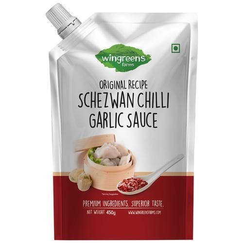 Wingreens Farms Original Recipe, Schezwan Chilli Garlic Sauce, 450 G