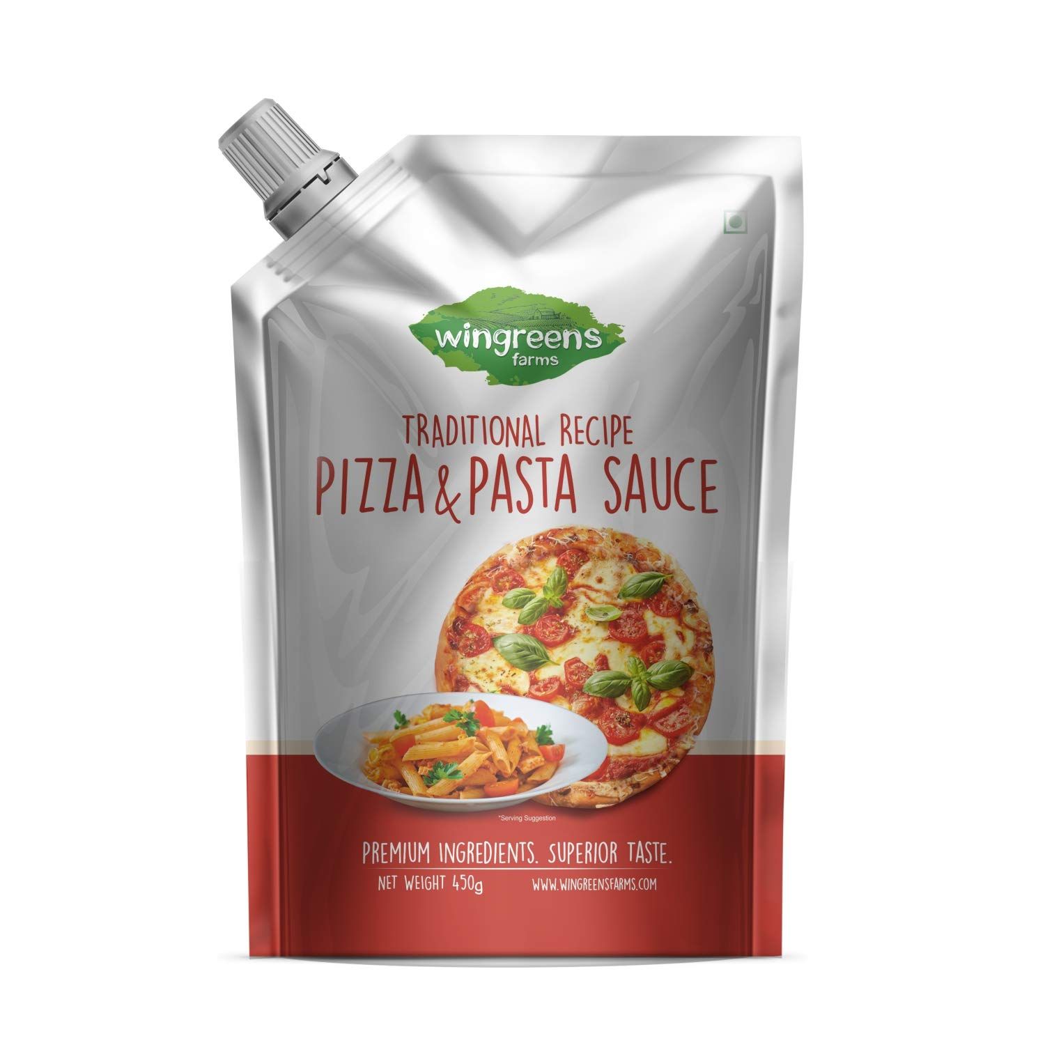 Wingreens Farms, Pizza 'N' Pasta Sauce, 450G, Pack Of 1