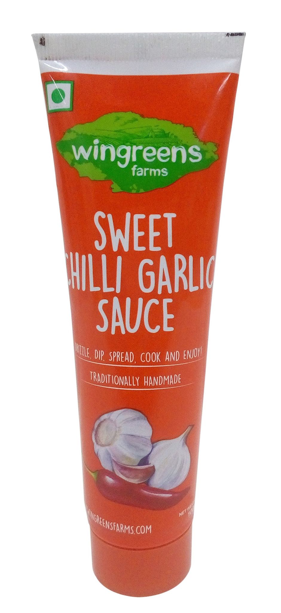 Wingreens Farms Chilli Garlic Sauce, Sweet, 100G Tube