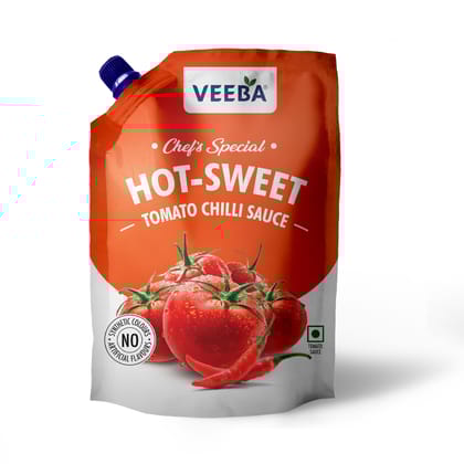 Veeba Hotsweet Tomato Chilli Sauce Chef's Special, 450G, Perfect Blend Of Tomatoes & Chillies, Non, Gmo, No Synthetic Colours Or Artificial Flavours, Vegan, 100% Vegetarian