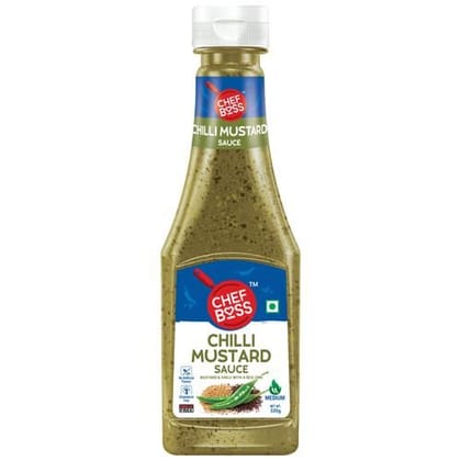 Chefboss Chilli Mustard Sauce, A Desi Zing, Medium Spicy, 320 G