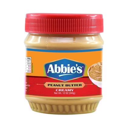 Abbie's Peanut Butter Creamy, 340G Pack Of 1 Power Packed Spread Loaded With Protein (7.7G Per Serving), Zero Cholesterol And Zero Trans Fat, With Perfectly Roasted Peanuts