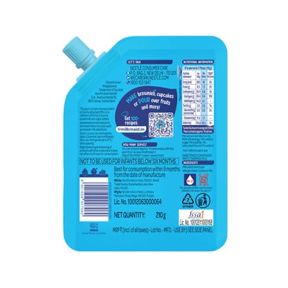 Nestle Milkmaid Mini, Sweetened Condensed Milk With No Artificial Preservatives, Easy Pour Pack, 210G Nestle Milkmaid Mini, Sweetened Condensed Milk With No Artificial Preservatives, Easy Pour Pack, 210G