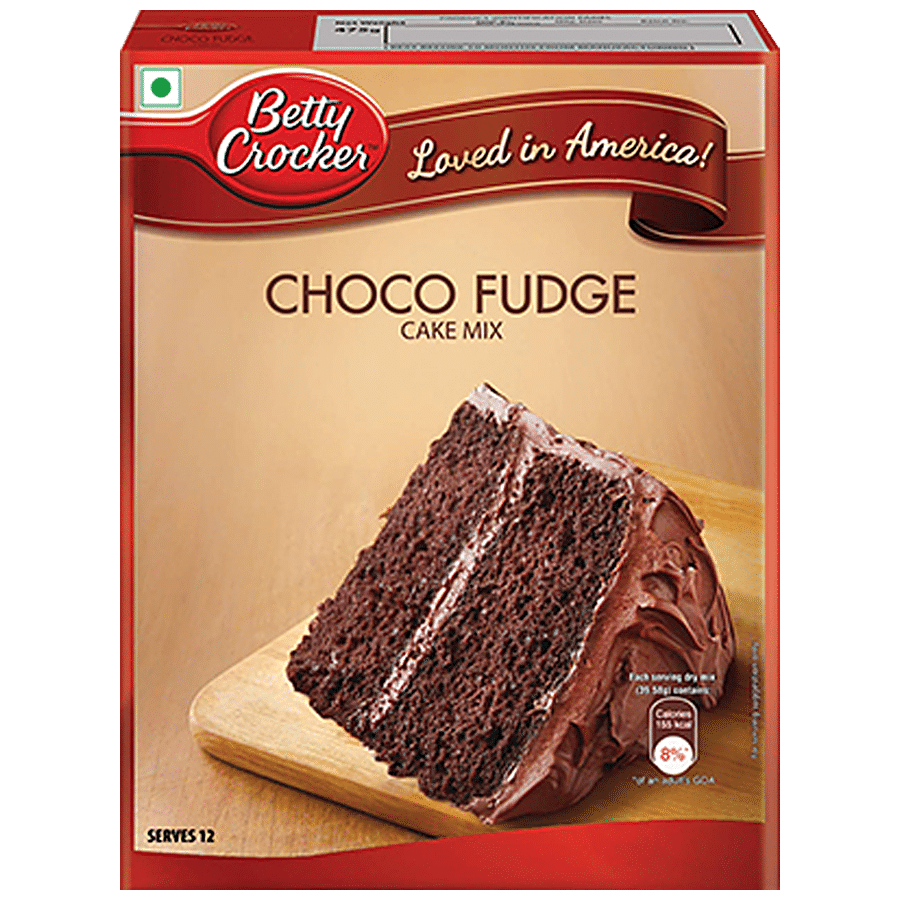 Betty Crocker Cake Mix, Choco Fudge Rich Chocolate, 475 G Carton