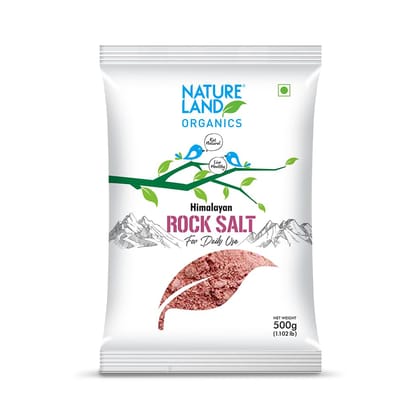 Natureland Organics Himalayan Pink Rock Salt, 500 Gm, Organic Rock Salt