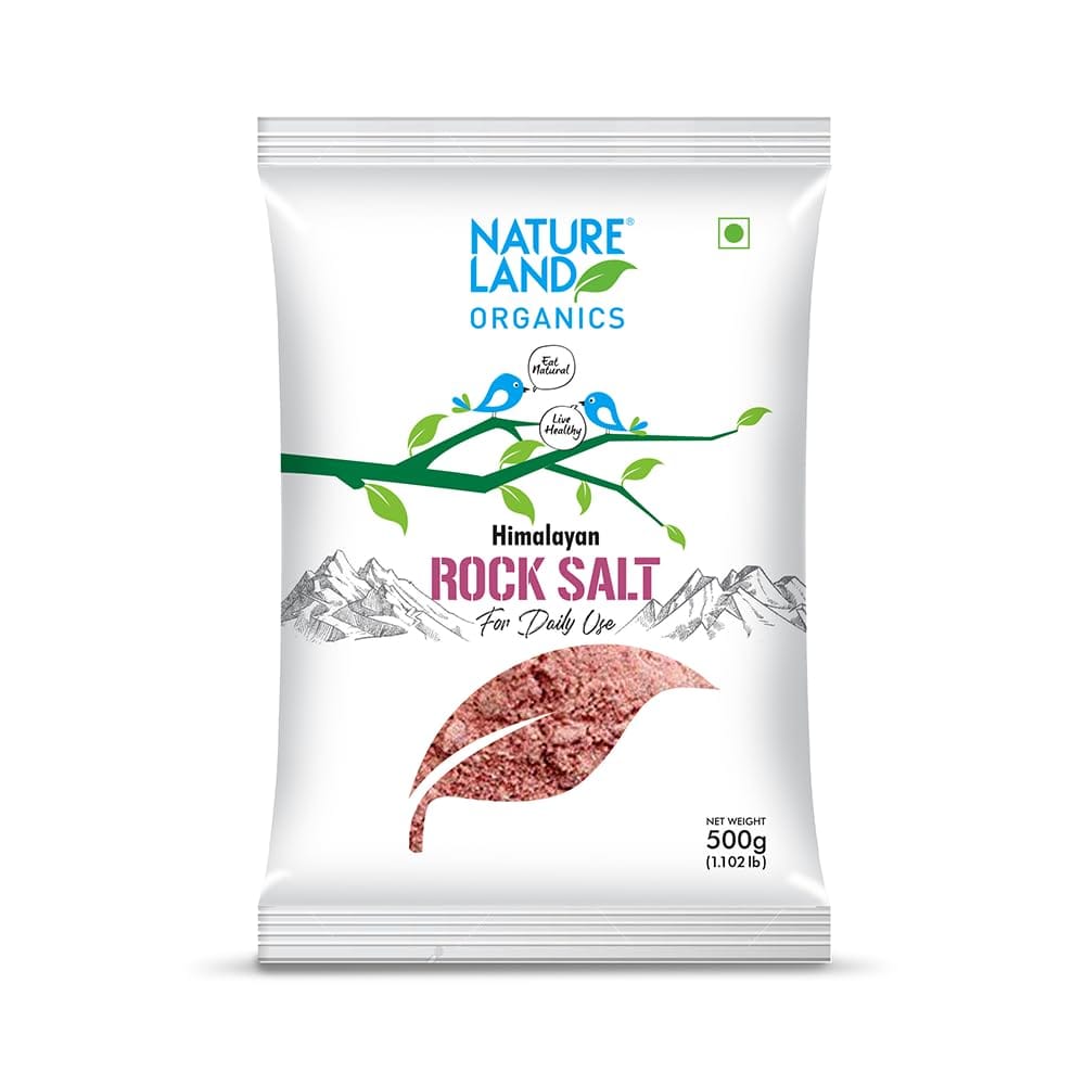 Natureland Organics Himalayan Pink Rock Salt, 500 Gm, Organic Rock Salt