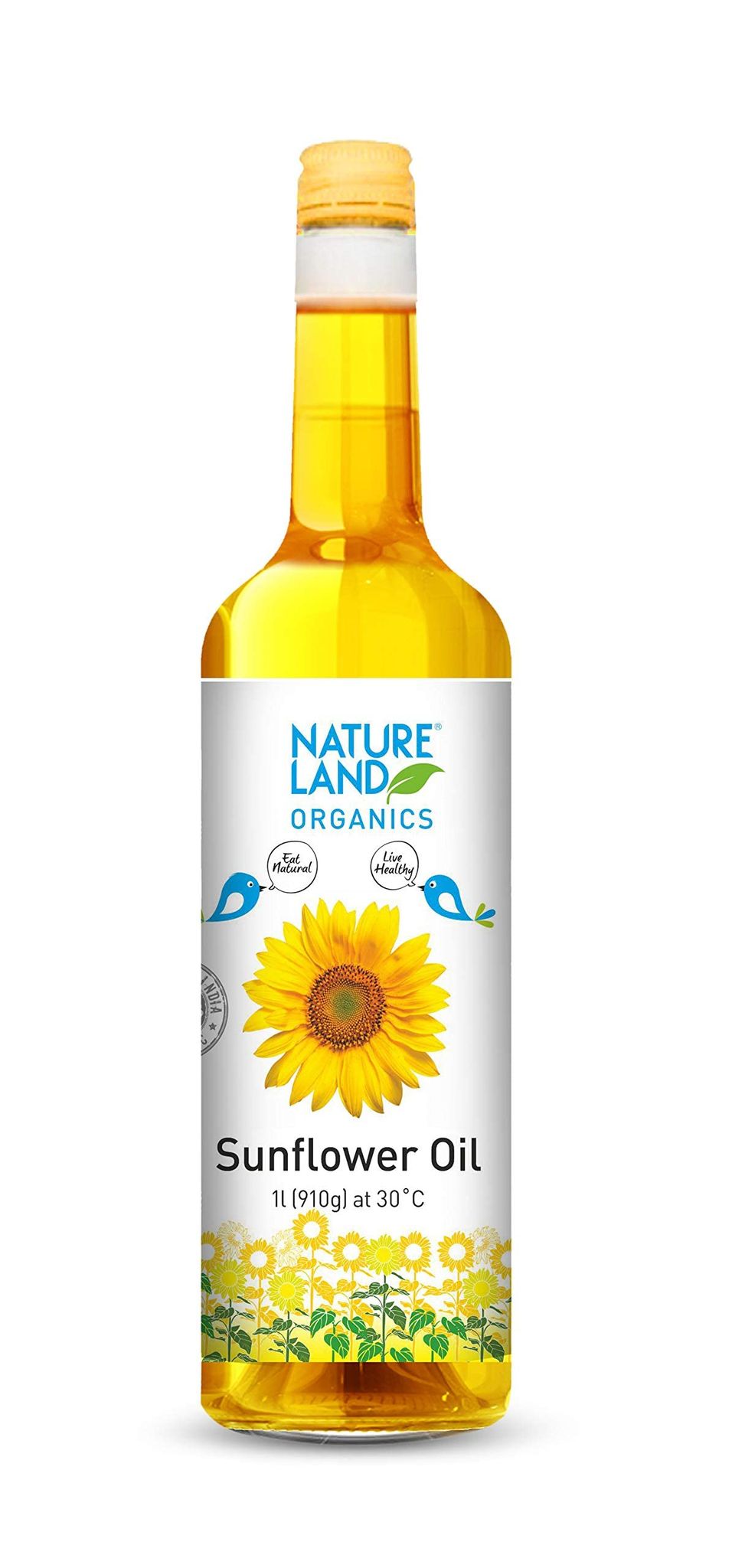 Natureland Organics Sunflower Oil 1 Ltr, Cold Pressed