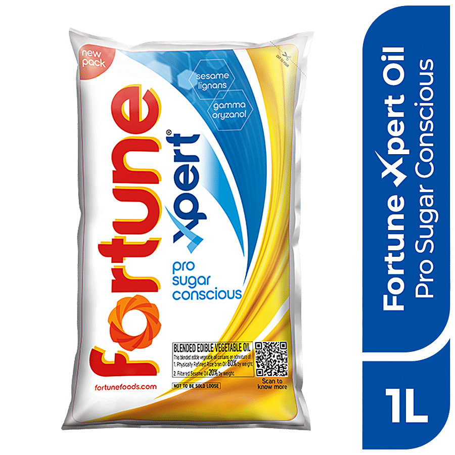 Fortune Xpert Pro Sugar Conscious Edible Oil, Pouch, 1 L