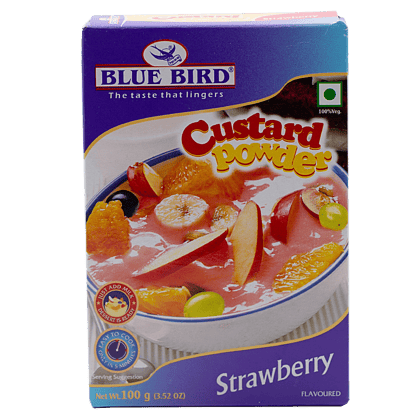 Blue Bird Custard Powder, Strawberry, 100 G Box