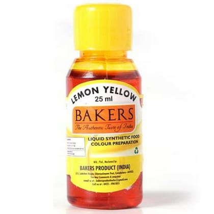Bakers Lemon Yellow Liquid Colour, 25Ml
