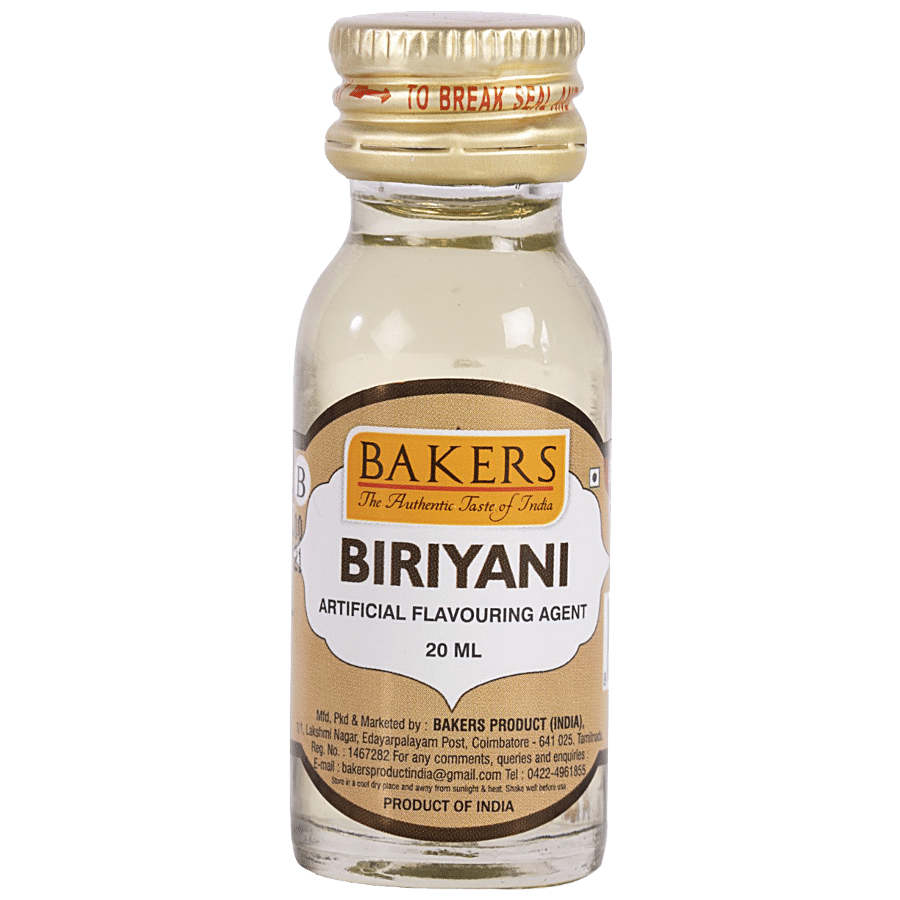 Bakers Essence Biryani, Flavouring Agent, 20 Ml