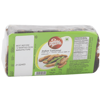 Double Horse Tamarind/Hunisehannu, Indian, 200 G Pouch