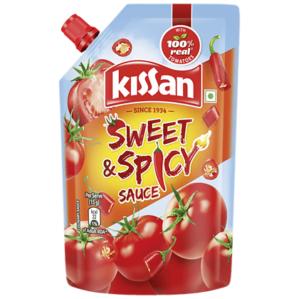 Kissan Sweet & Spicy Sauce, Tangy Appetizing Taste, 425 G Doy