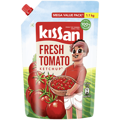Kissan Fresh Tomato Ketchup Pouch, 1.2 Kg