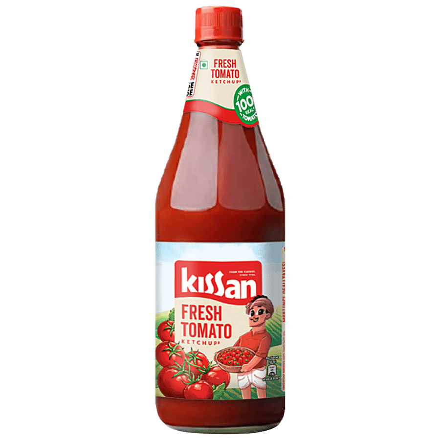 Kissan Fresh Tomato Ketchup Glass Bottle, 1 Kg