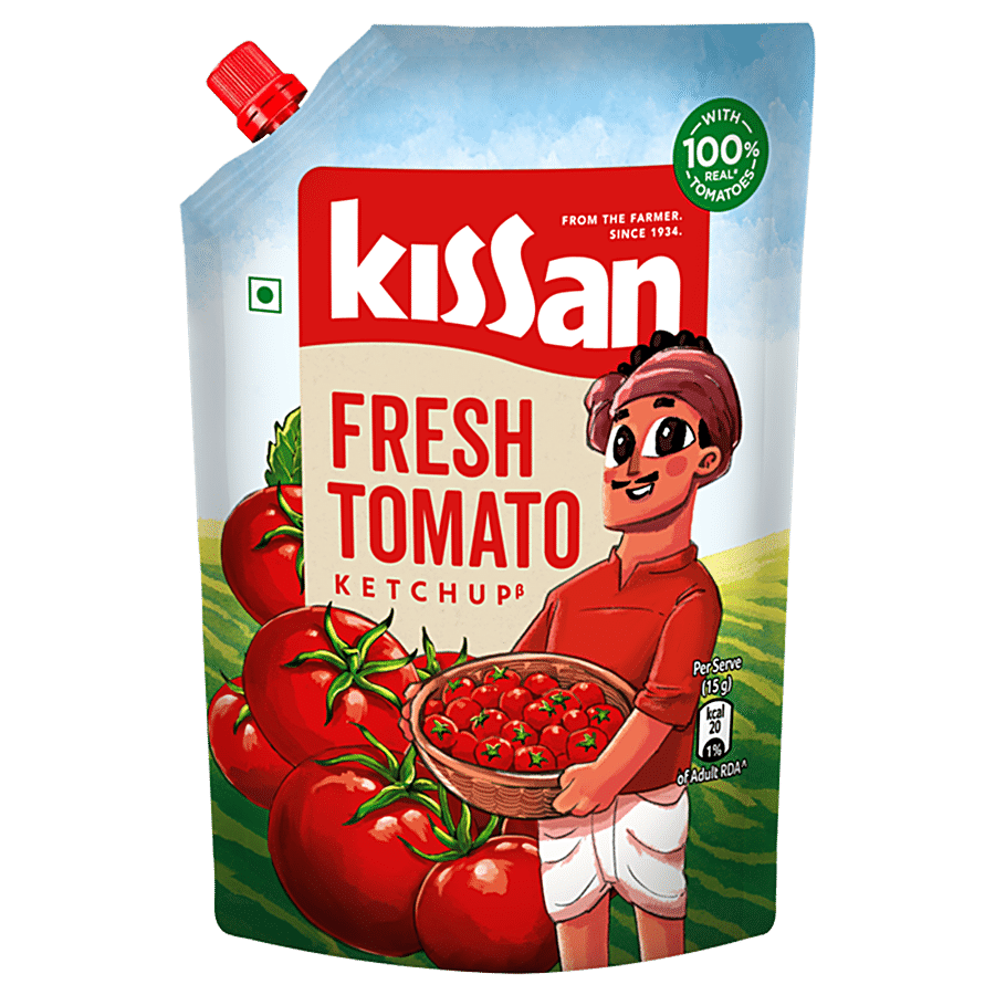 Kissan Fresh Tomato Ketchup, Tangy, 850 G Pouch